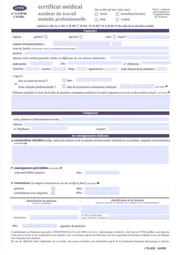 Le Certificat Médical AT/MP